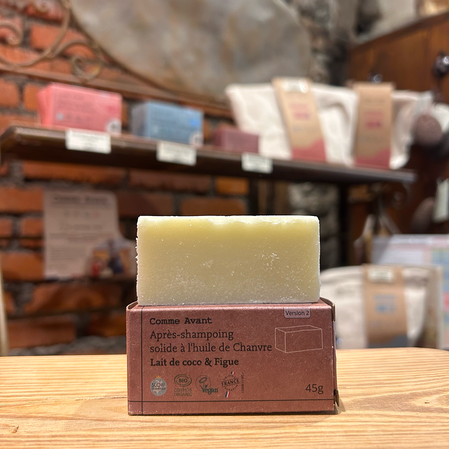 Après-shampoing solide à l'huile de chanvre