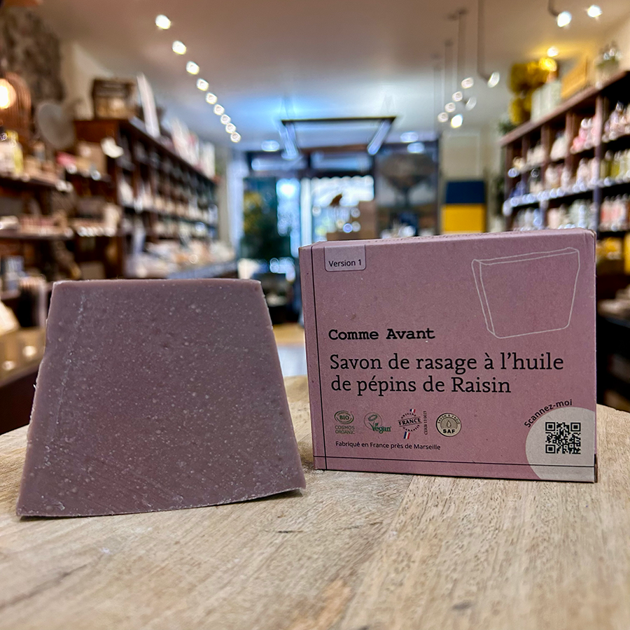 Savon rasage huile pépins raisin